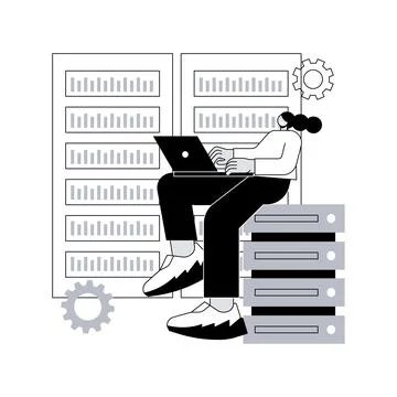 Database abstract concept vector illustration. Illustrazione stock