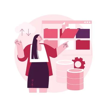 Database abstract concept vector illustration. Stock Illustration