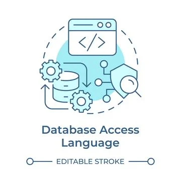 Database access language soft blue concept icon Stock-Illustration