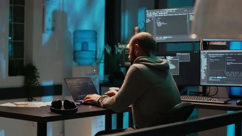 Database admin feeling tired and drained at office job Stock Footage 221235070