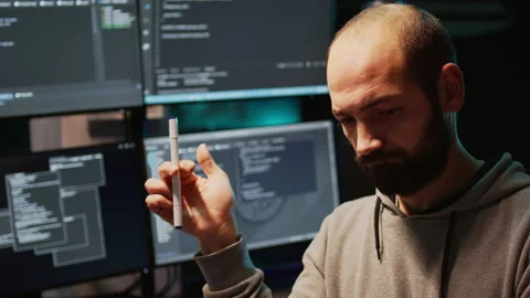 Database admin thinking about programming solution Stock Footage 229333551