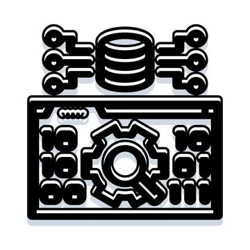 Database administration accessing data processing servers イラスト素材