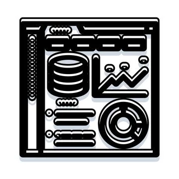 Database administration dashboard managing data analysis system イラスト素材
