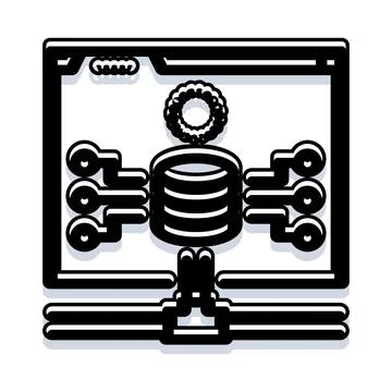 Database administration managing server network connections イラスト素材