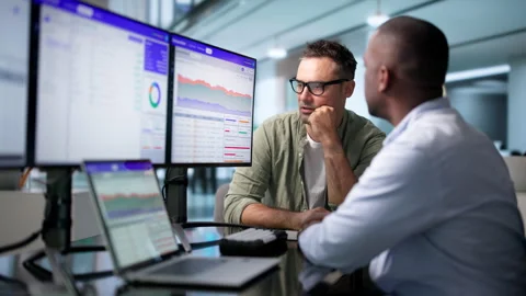 Database Administrator And Developer Collaborate Using SQL Query Tool Stock Footage 345311478