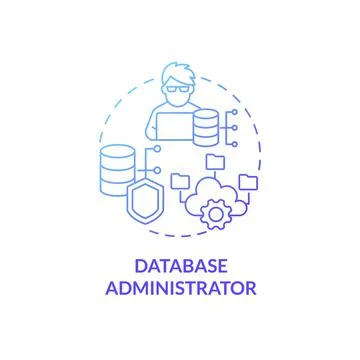 Database administrator blue gradient concept icon Illustrazione stock