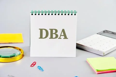 DataBase Administrator or doing business as abbreviation. DBA concept, DBA wr Stock Photos