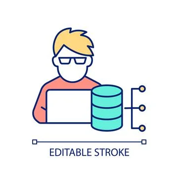 Database administrator RGB color icon Illustrazione stock