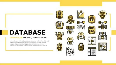 Database administrator server landing header vector Stock Illustration