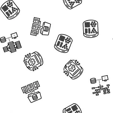 Database administrator server seamless pattern vector 库存插图