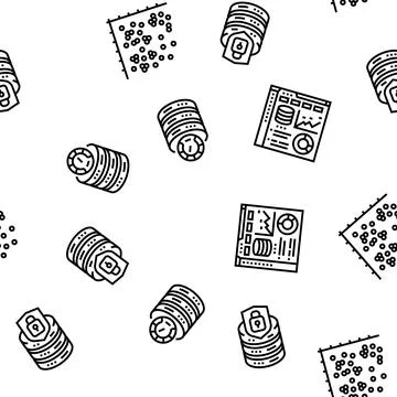 Database administrator server seamless pattern vector Illustrazione stock