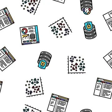 Database administrator server seamless pattern vector Stockillustratie