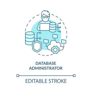 Database administrator turquoise concept icon Stock Illustration