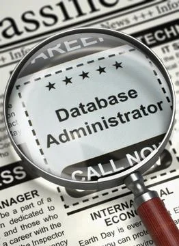 Database Administrator Wanted. 3D Stockillustratie