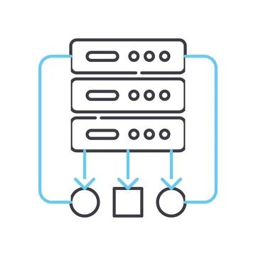Database algorithm line icon, outline symbol, vector illustration, concept sign Illustrazione stock
