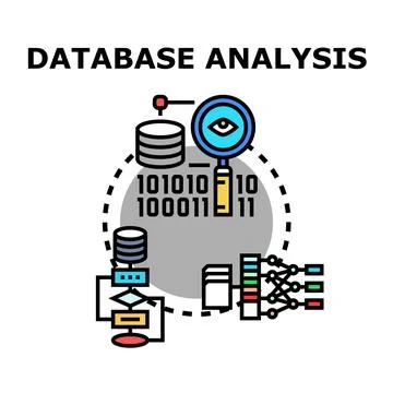 Database analysis process optimizing big data management Stock-Illustration