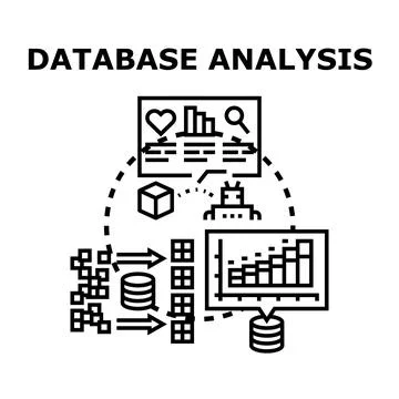 Database analysis process optimizing data management and strategy イラスト素材
