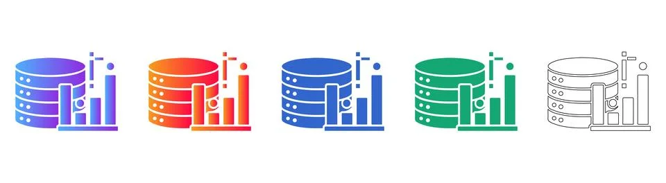 Database Analytics Performance Set イラスト素材