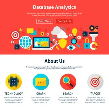 Database Analytics Website Design Stock Illustration