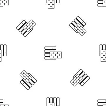 Database and brick wall pattern seamless black Stockillustratie