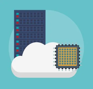 Database and cloud computing Illustrazione stock