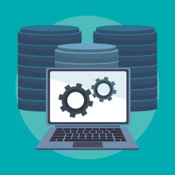 Database and cloud computing Illustrazione stock