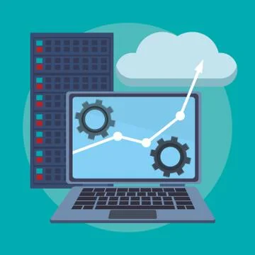 Database and cloud computing Illustrazione stock