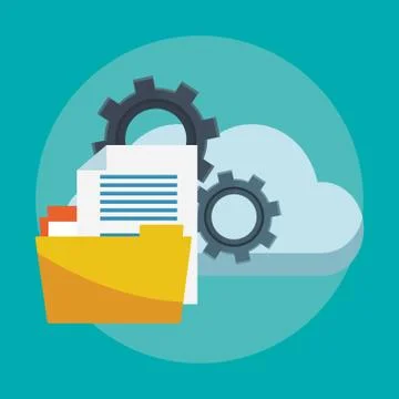 Database and cloud computing Illustrazione stock