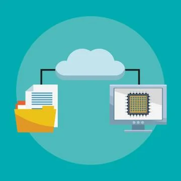 Database and cloud computing 스톡 일러스트