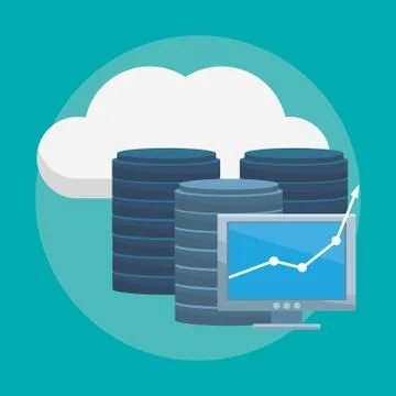 Database and cloud computing Illustrazione stock