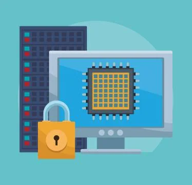 Database and cloud computing 스톡 일러스트