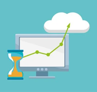 Database and cloud computing Stock Illustration