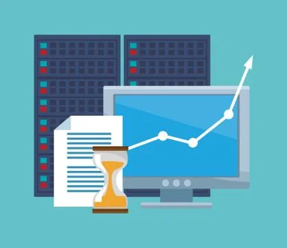 Database and cloud computing Stock Illustration