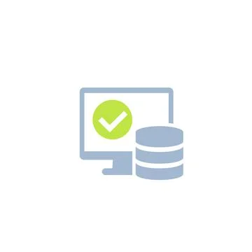 Database and computer icon Stock Illustration