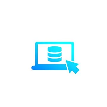 Database and laptop computer icon Stock Illustration