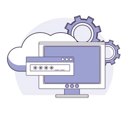 Database and technology Stock Illustration