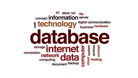 Database animated word cloud, text design animation. Stock Footage 78138793