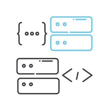Database architecture line icon, outline symbol, vector illustration, concept Illustrazione stock