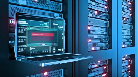 Database Attack Warning Error Alert Text on Computer Screen Stock Footage 211120171