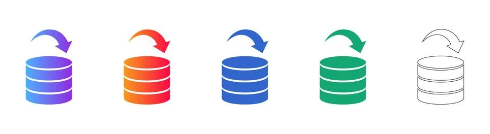 Database Backup and Restore Icons イラスト素材