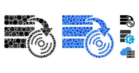 Database Backup Composition Icon of Round Dots Stock Illustration