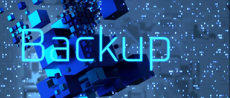 Database backup. The concept of saving data. 3d render. Stock Illustration