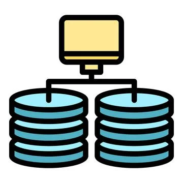 Database backup icon vector flat Stock Illustration
