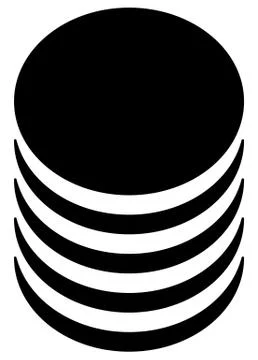 Database, barrel, cylinder shape symbol. Vector illustration. Illustrazione stock