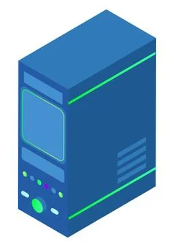 Database Block with Information Storage System Stock Illustration