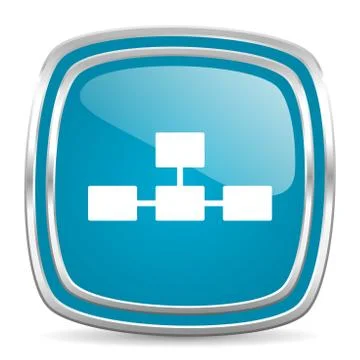 Database blue glossy icon Illustrazione stock