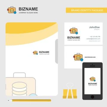 Database briefcase Business Logo, File Cover Visiting Card and Mobile App Des 스톡 일러스트
