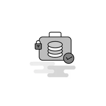 Database briefcase Web Icon. Flat Line Filled Gray Icon Vector Stock Illustration