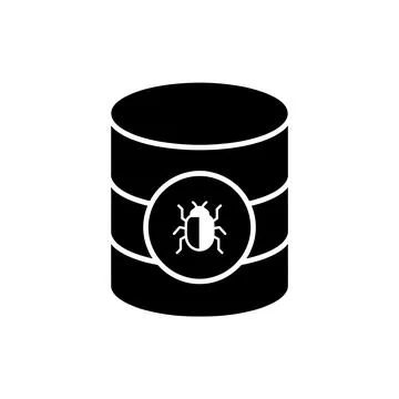 Database Bug Error Black Filled Style Icon Stock-Illustration