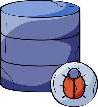 Database bug error flaw server Stock Illustration